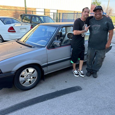 Adam Williams, donation recipient with 1984 Honda Civic
